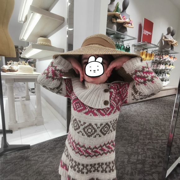 2/30 Gap Girls' Fair Isle Knit Sweater Dress - Picture 3 of 10